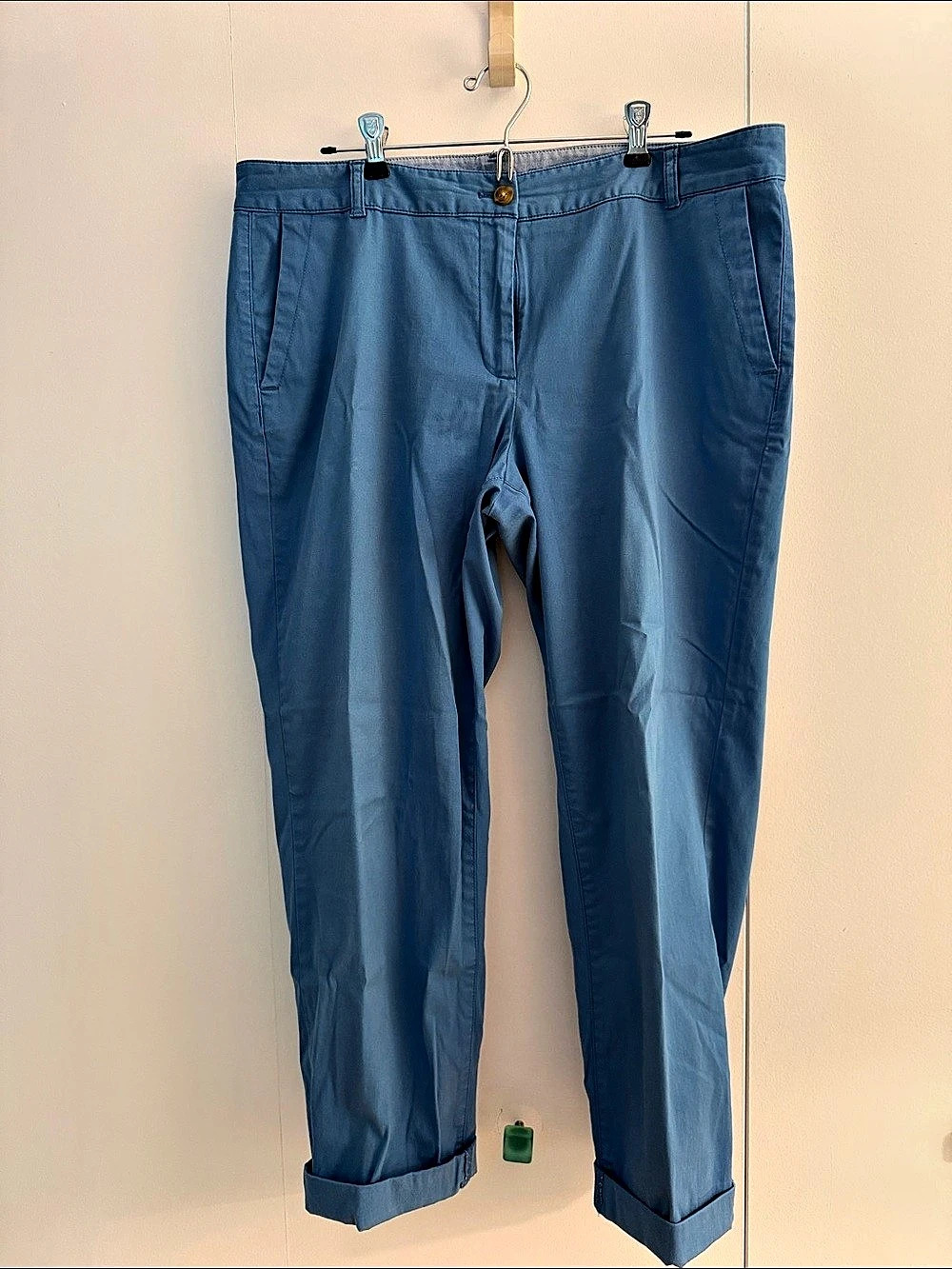 Talbots The Weekend Chino Straight Leg Cotton Pants in Blue Size 14